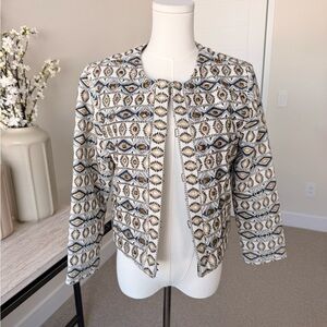 NIC+ZOE Geometric Patterned Short Blazer